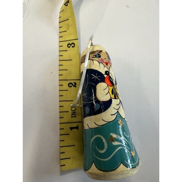 Russian Matryoshka Nesting Doll Hand Painted Christmas Ornament Vintage 3” - Picture 9 of 9
